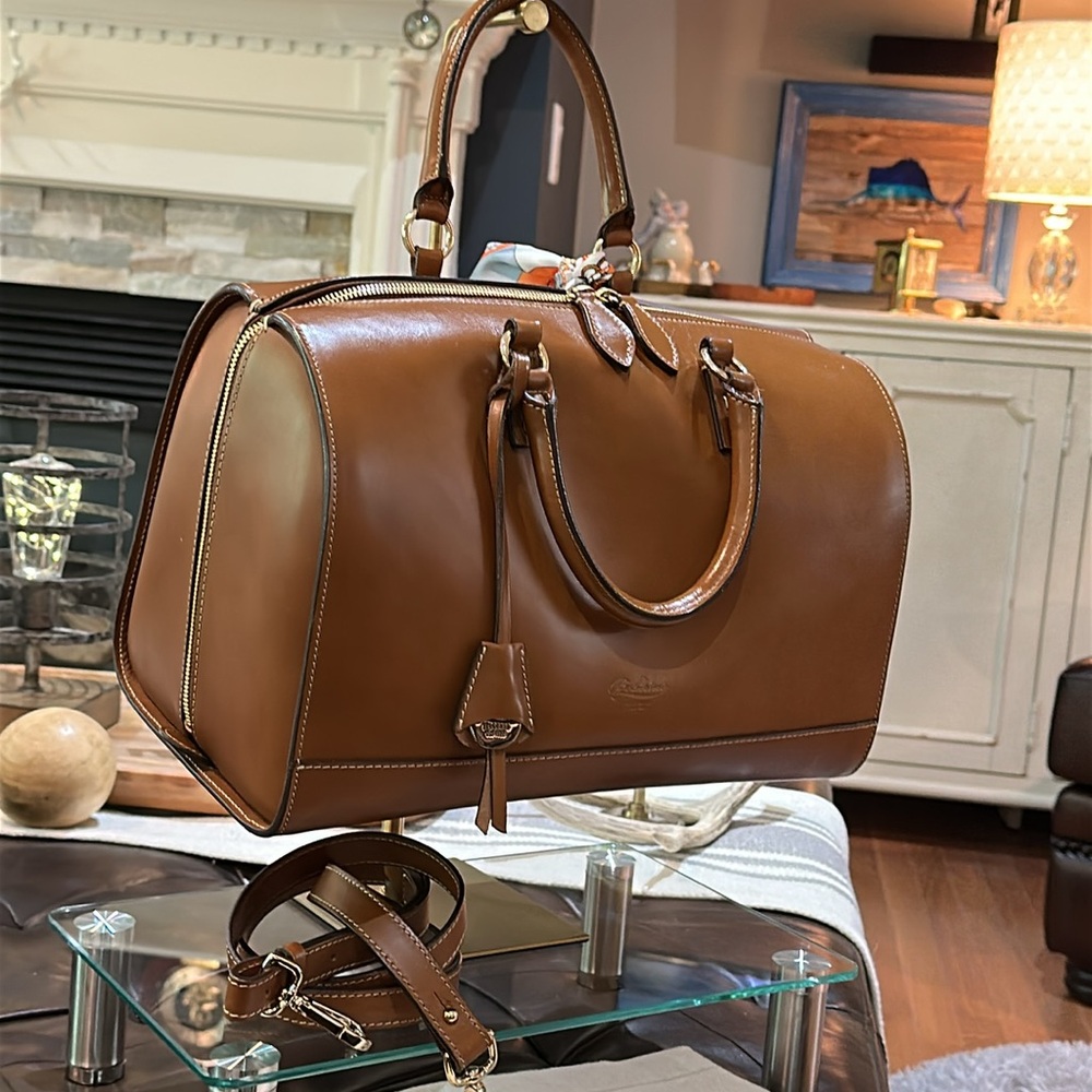 Boldrini Selleria Florentine Vachetta Leather Satchel in Cuoio Brown, EUC - Picture 6 of 16